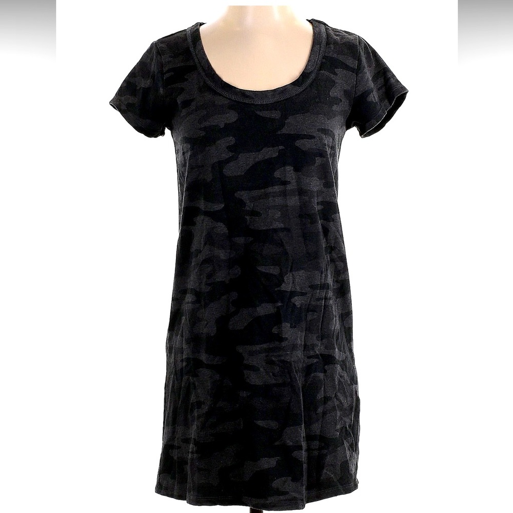 Z Supply Black & Gray Camo Scoop Neck T-Shirt Dress, size Small, excellent used